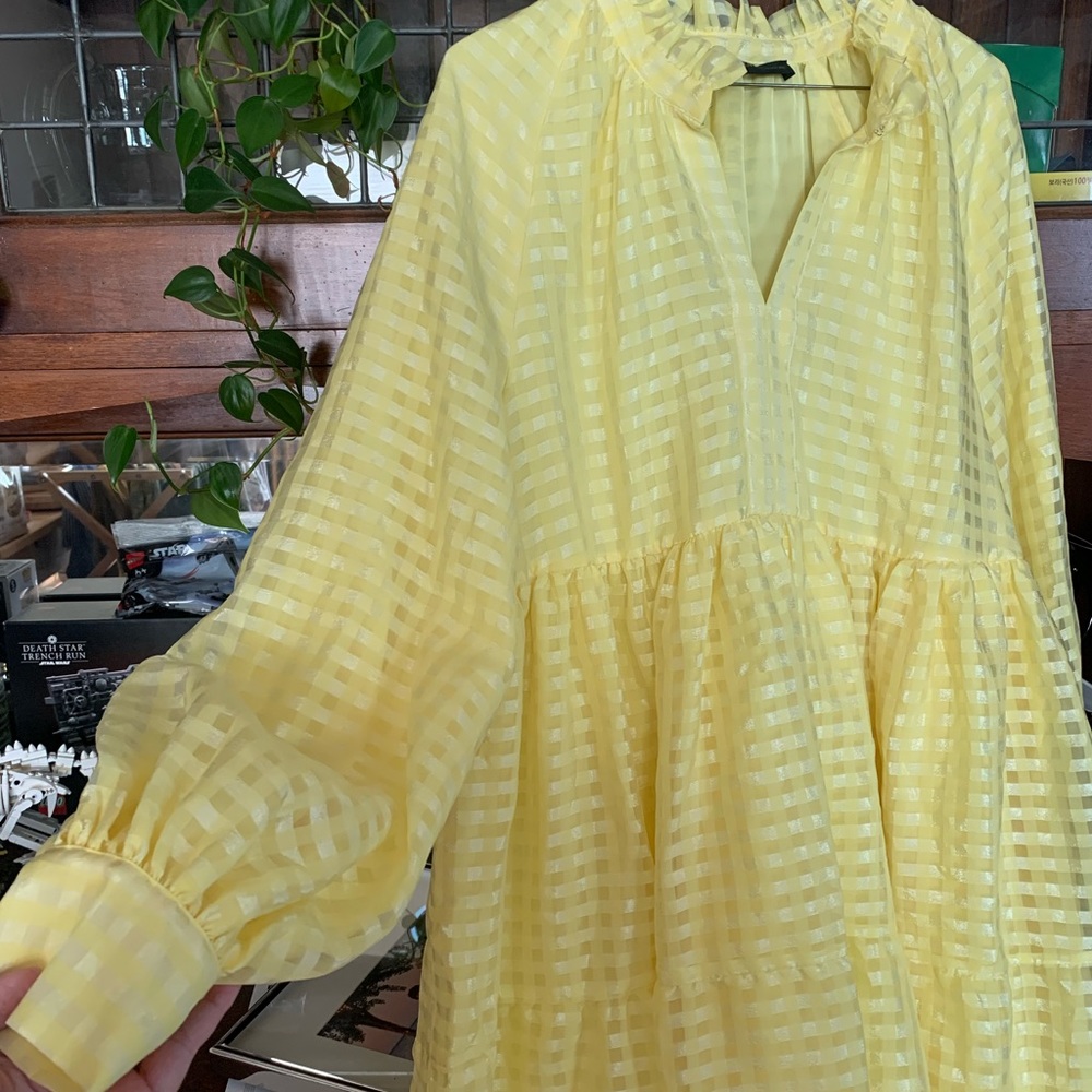 Bright Yellow Jasmine Mini Dress by Stine Goya